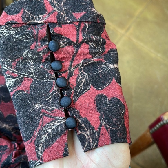 Peruvian Connection Pretty women Midi dress L w/button cuffs scoop neck & pocket - Picture 5 of 10